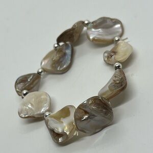 Hand beaded shell bracelet